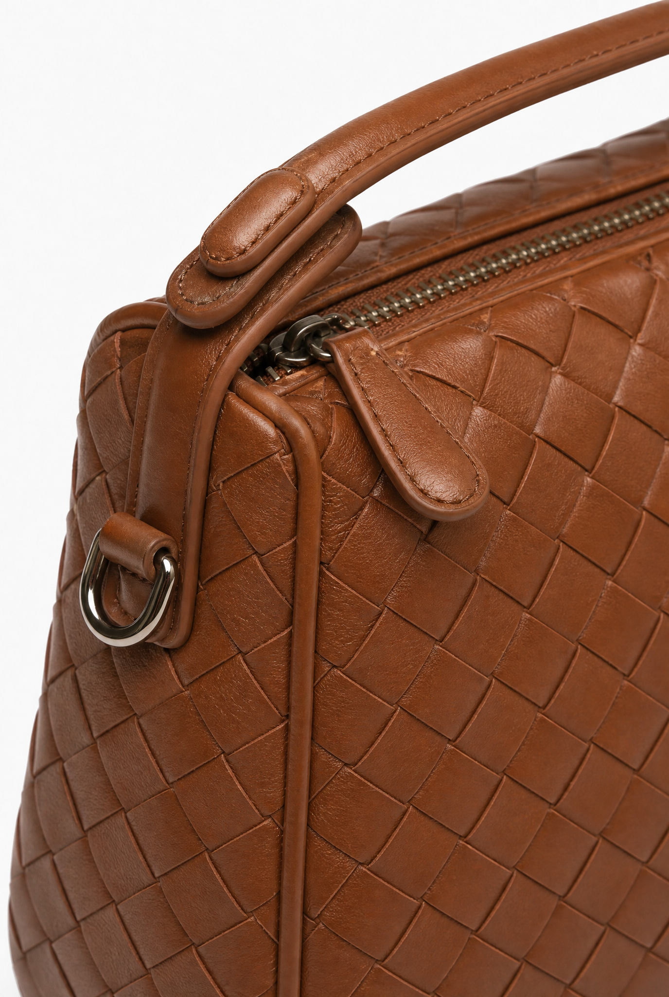 Borsa a Spalla Intrecciata in Vera Pelle Made in Italy