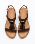Sandali Flat con Frange e Perline