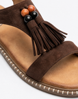 Sandali Flat con Frange e Perline