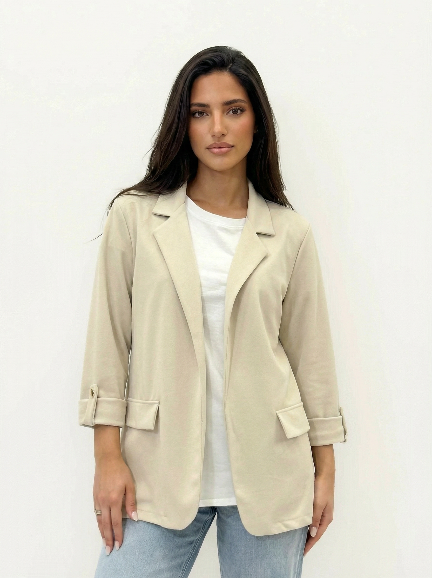 Blazer Donna Manica 3/4 con Risvolto