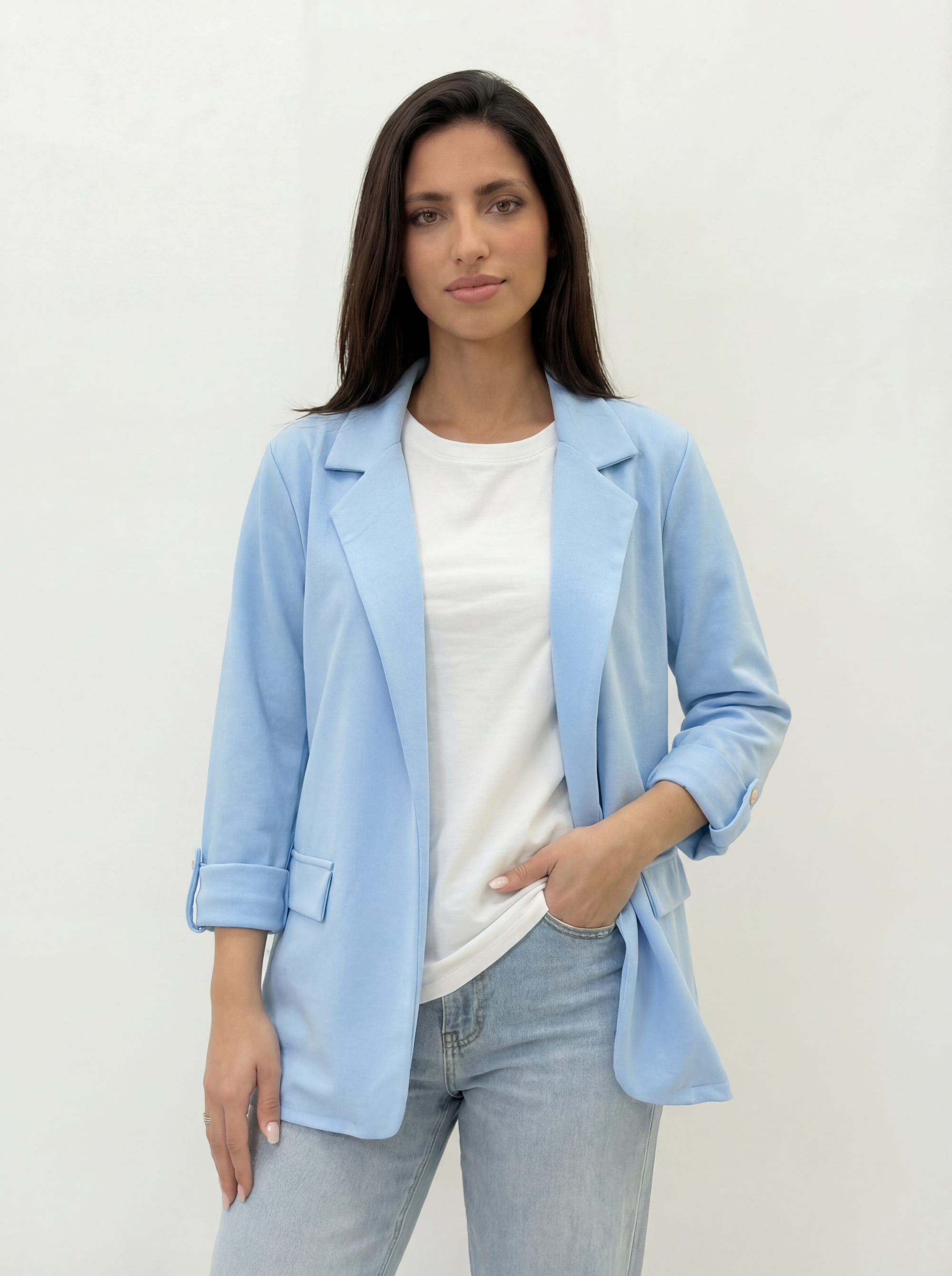 Blazer Donna Manica 3/4 con Risvolto