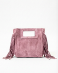 Borsa mini in vera pelle scamosciata con frange – Made in Italy