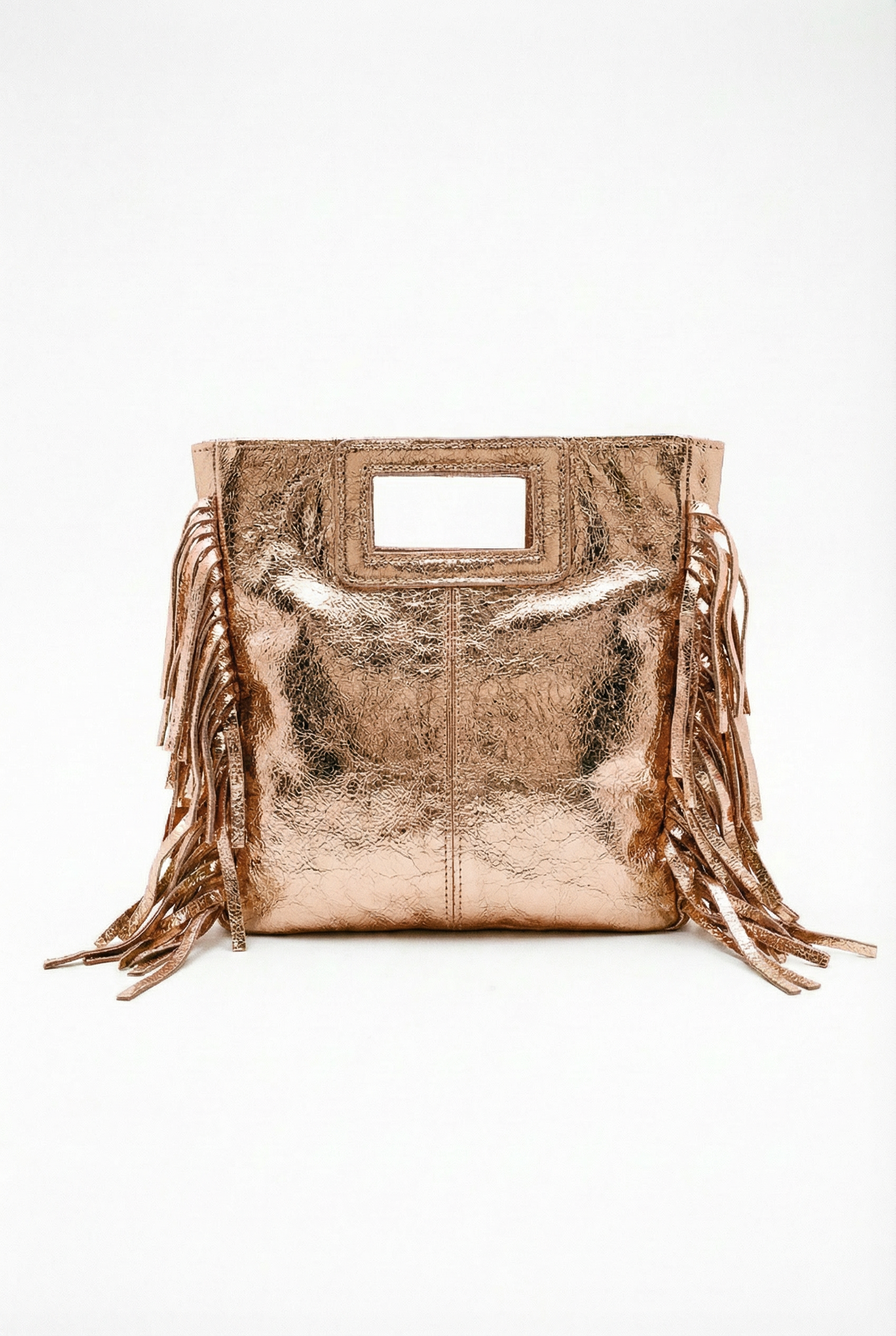 Borsa in vera pelle scamosciata con frange – Made in Italy