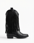 Stivali Texani con Frange e Tacco Basso