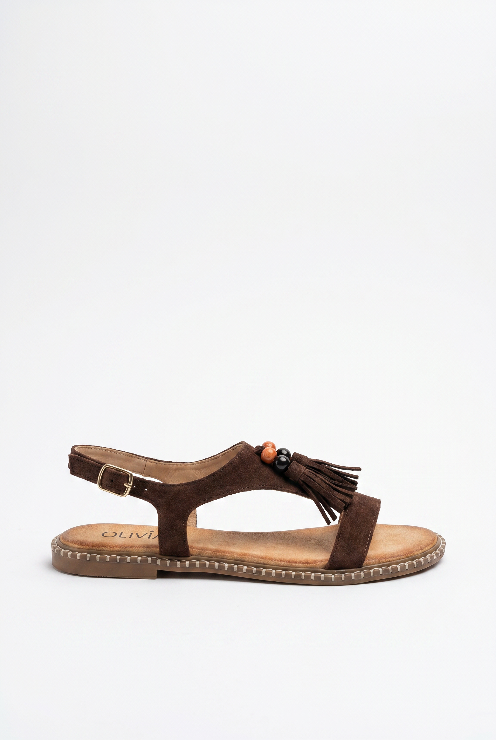 Sandali Flat con Frange e Perline
