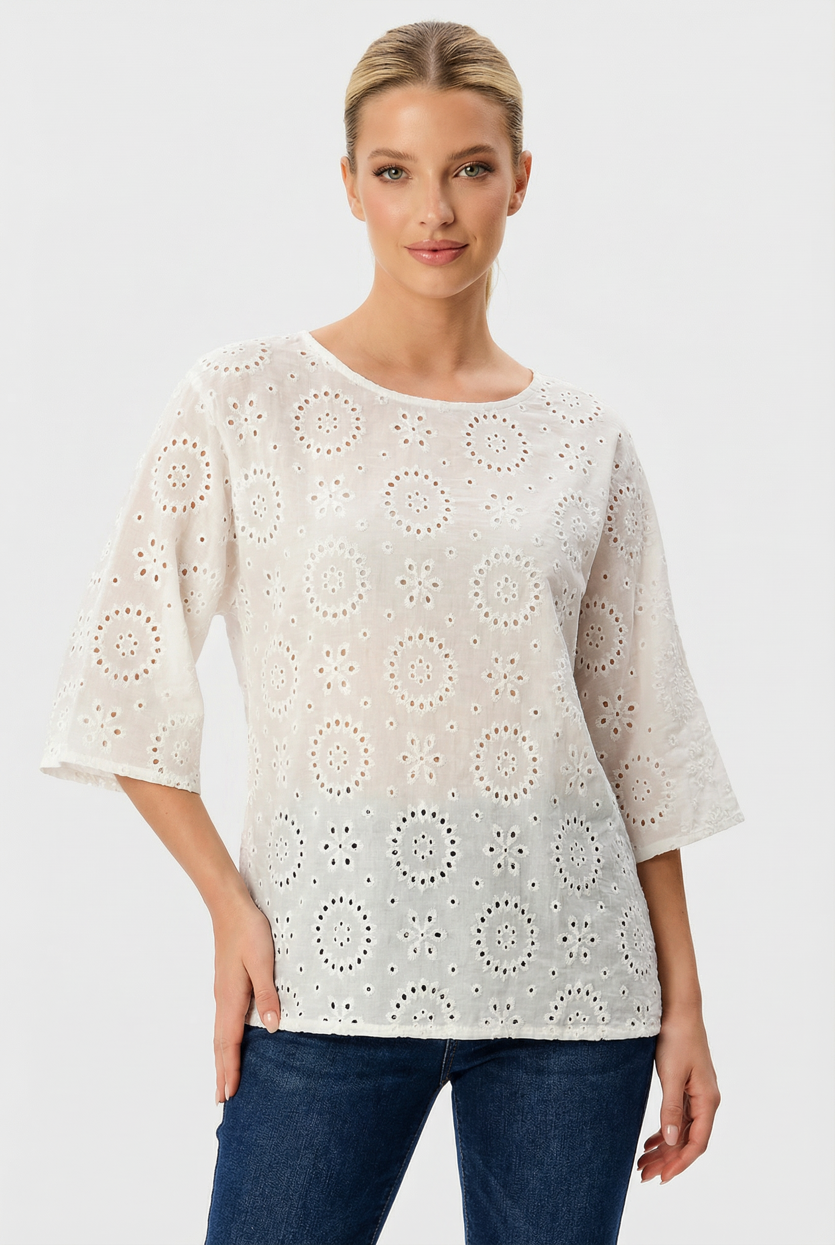 Maglia in pizzo sangallo