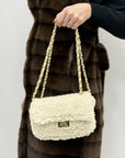 Borsa in peluche e tracolla