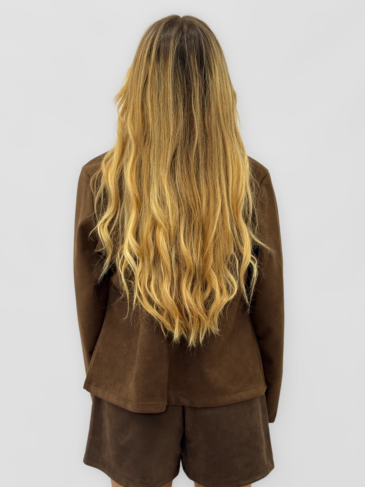 Giacca donna effetto suede con bottoni decorativi
