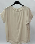 Blusa fluida con bottoni sul retro e maniche corte