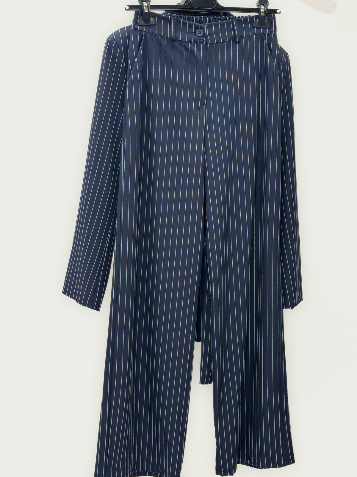 Completo donna gessato con blazer e pantaloni