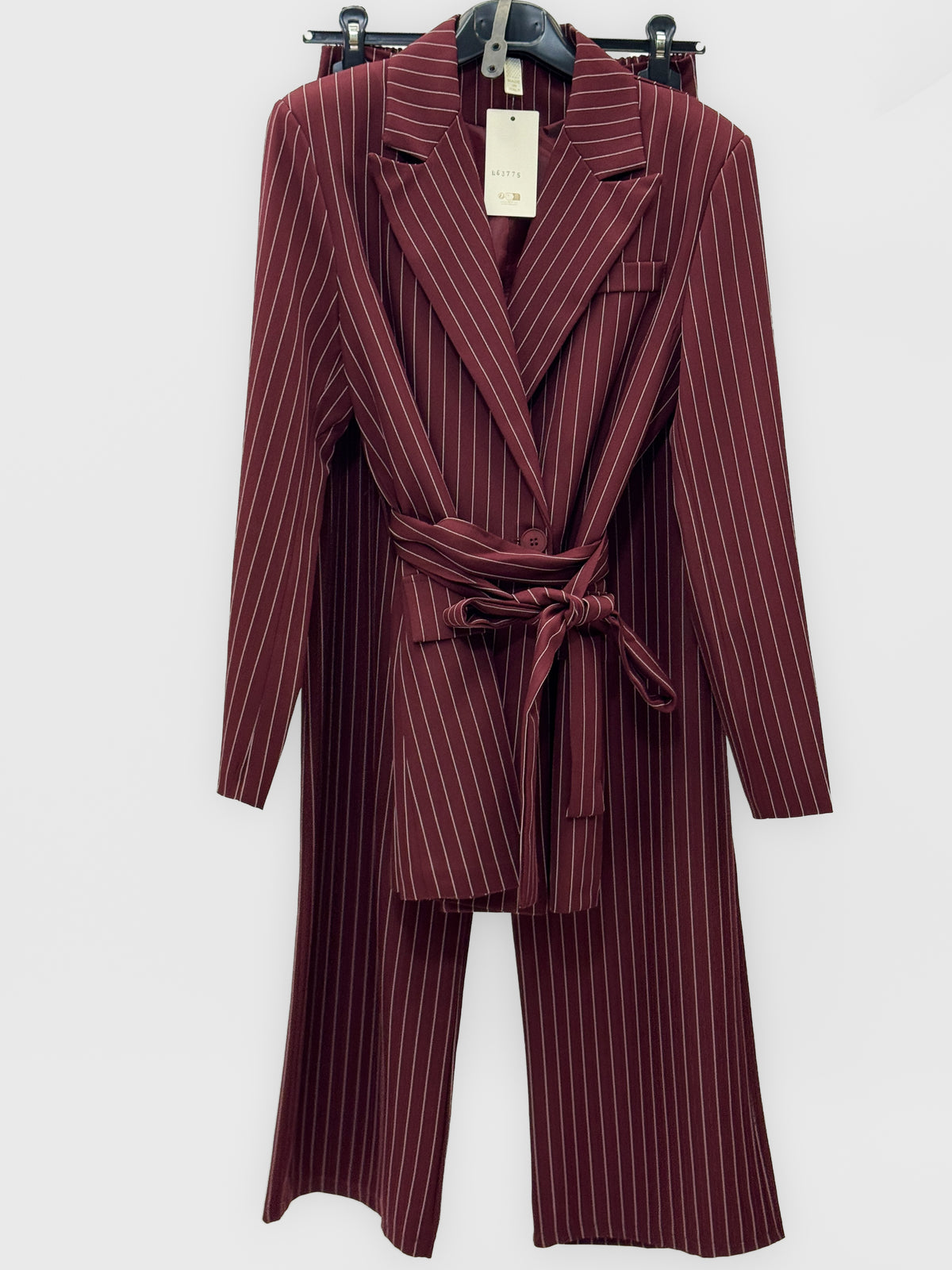 Completo donna gessato con blazer e pantaloni
