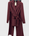 Completo donna gessato con blazer e pantaloni