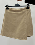 Gonna pantalone donna effetto suede con borchie
