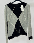 Maglione donna fantasia rombi misto lana