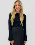 Maglia donna con strass e collo alto