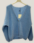 Cardigan donna morbido con bottoni misto alpaca
