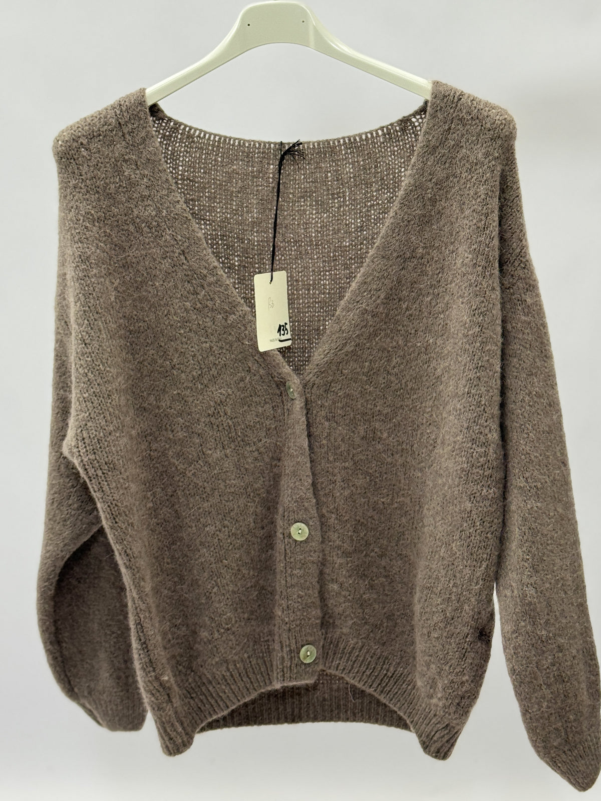 Cardigan donna morbido con bottoni misto alpaca