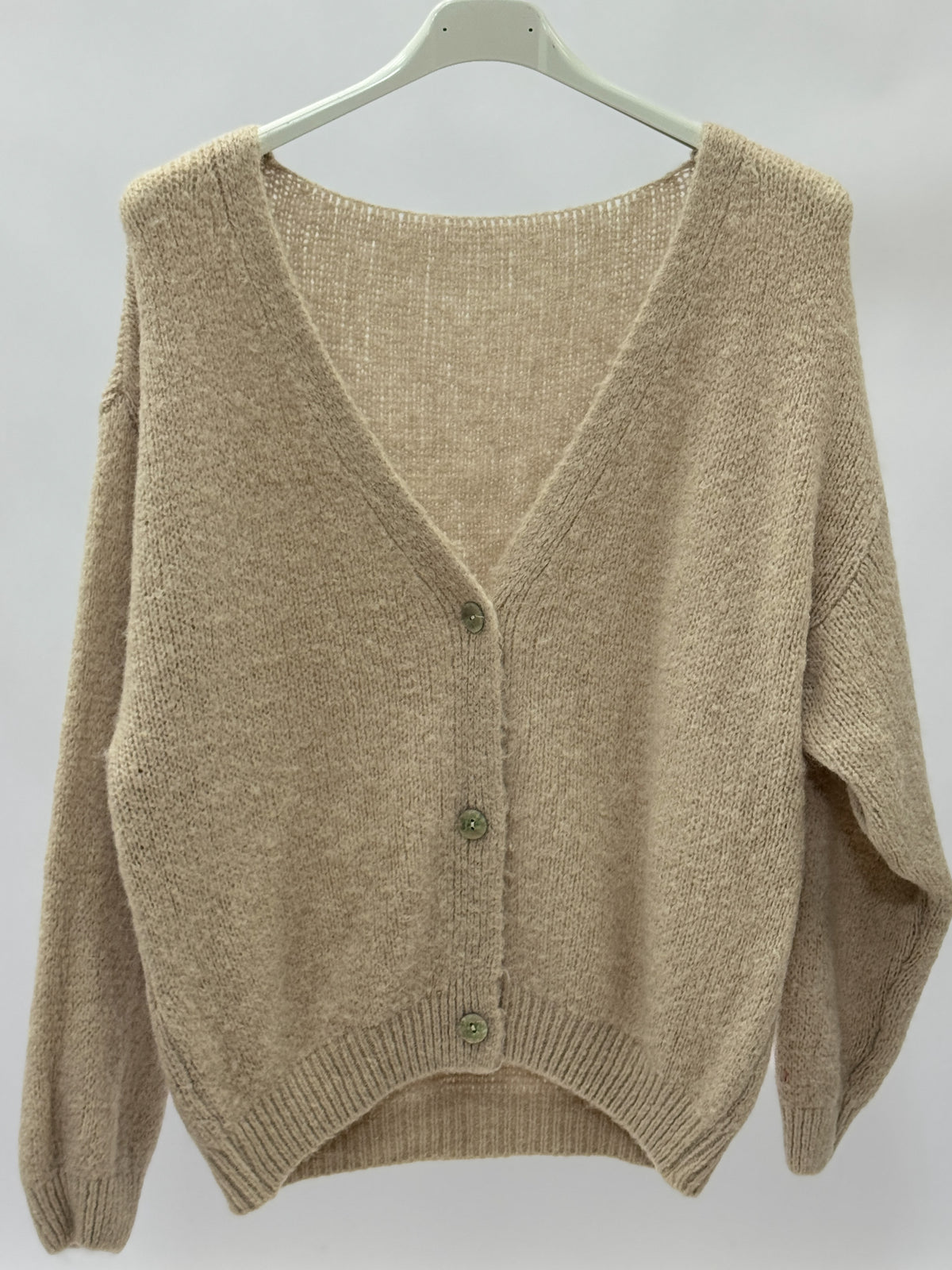 Cardigan donna morbido con bottoni misto alpaca
