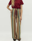 Pantalone fluido fantasia con coulisse in vita