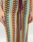 Pantalone fluido fantasia con coulisse in vita