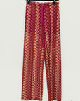 Pantalone fluido fantasia con coulisse in vita