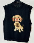Gilet donna in maglia con cagnolino