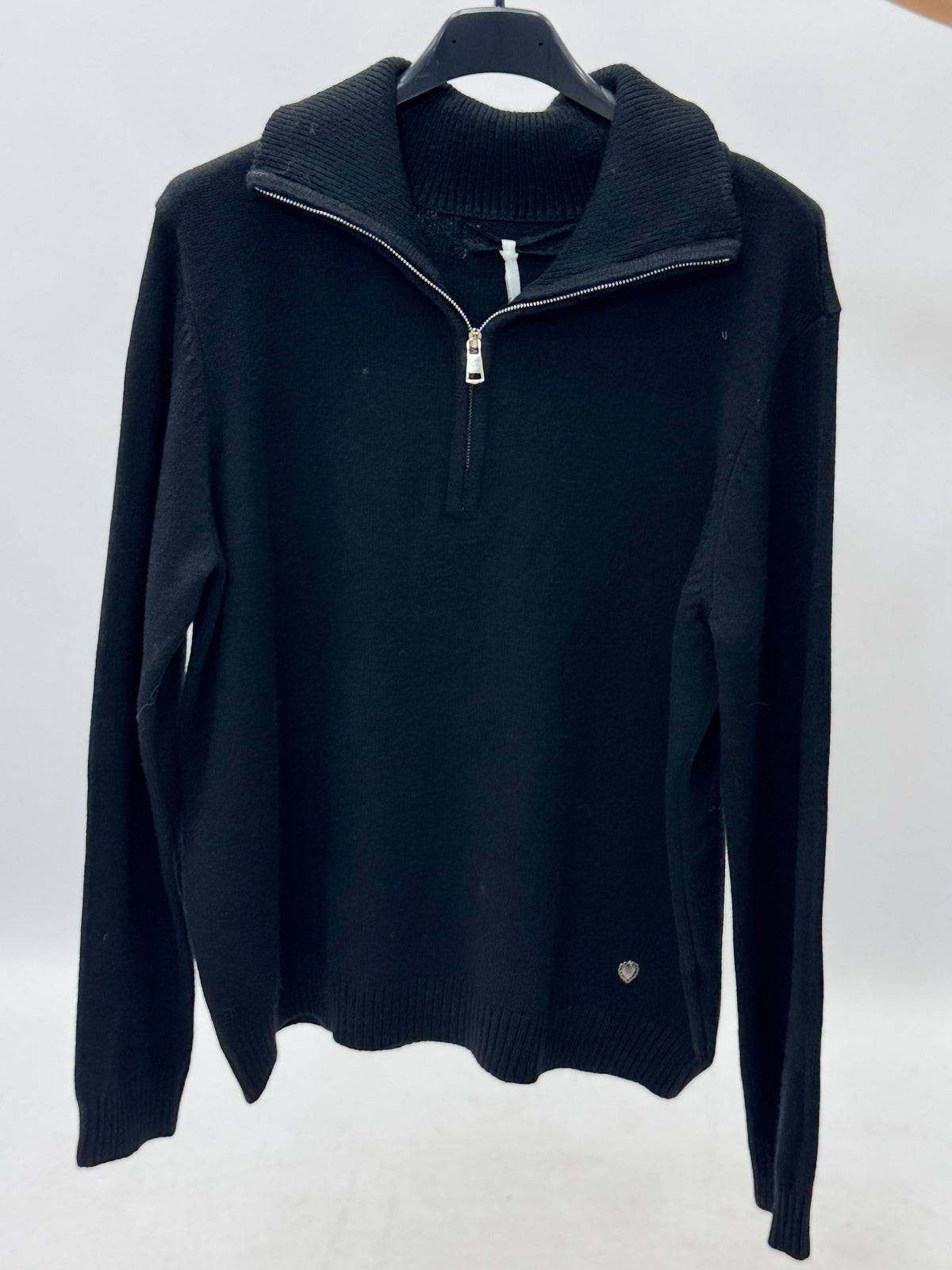 Maglia donna con collo alto e mezza zip