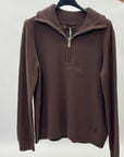 Maglia donna con collo alto e mezza zip