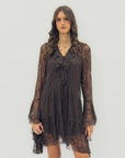 Mini dress in pizzo con balze