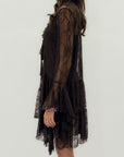 Mini dress in pizzo con balze