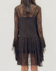 Mini dress in pizzo con balze