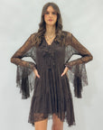 Mini dress in pizzo con balze
