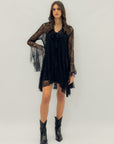 Mini dress in pizzo con balze