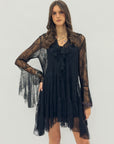 Mini dress in pizzo con balze
