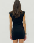 Abito in maglia con brillantini sulle spalle