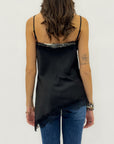Top in raso con pizzo
