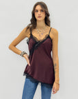 Top in raso con pizzo