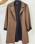 Blazer lungo donna con revers e tasche