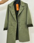 Blazer lungo donna con revers e tasche
