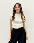 Maglia mezze maniche con fiocchi