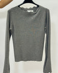 Maglia donna con strass e collo alto