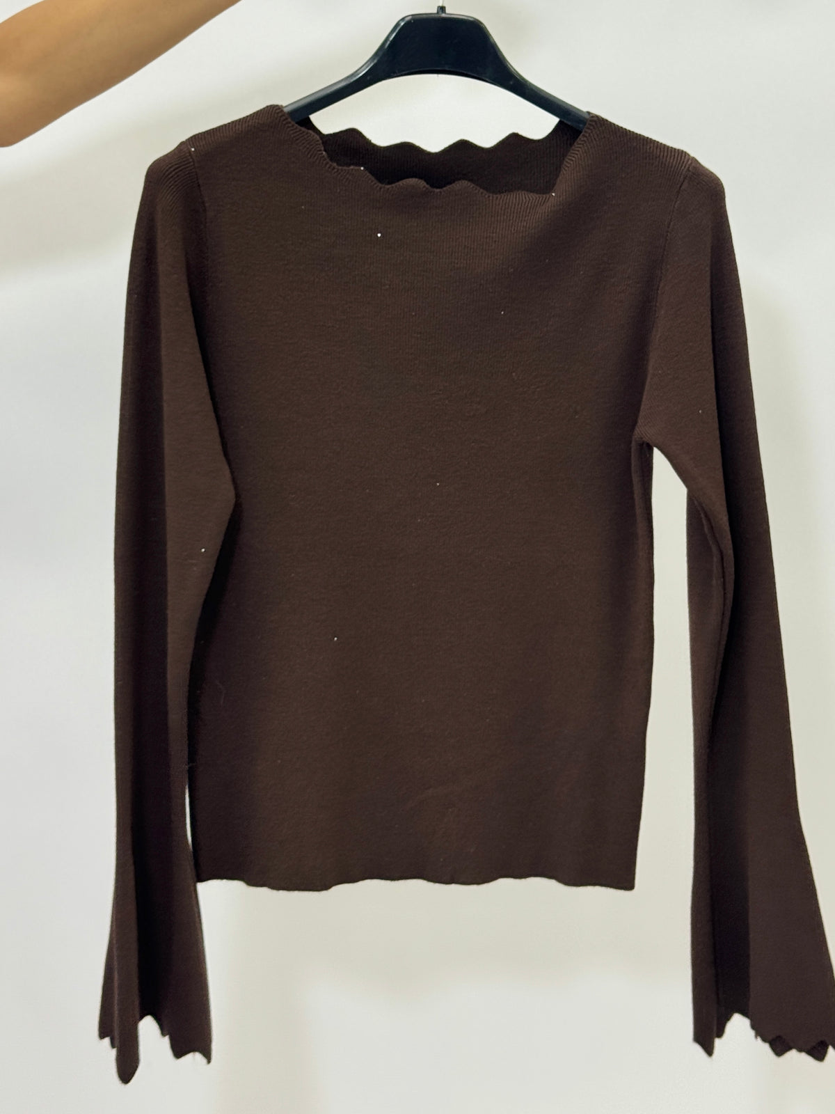 Maglia donna con strass e collo alto