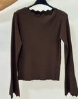 Maglia donna con strass e collo alto