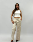Pantaloni in cotone leggero tinta unita