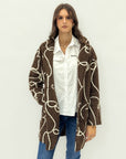 Cappotto in bouclé con fantasia grafica