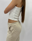 Pantaloni in cotone leggero tinta unita