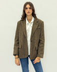Blazer in lana fantasia spigata – Marrone