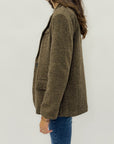 Blazer in lana fantasia spigata – Marrone