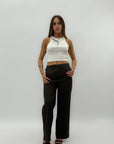 Pantaloni in cotone leggero tinta unita