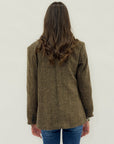 Blazer in lana fantasia spigata – Marrone
